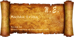 Machka Erika névjegykártya